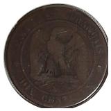 Rare Coin From 1856 Dix  Cent V/G France, Paris M/N