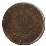 Rare 1897 10cent France V/G