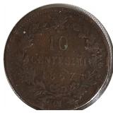 1869 French 10-Cent Coin, Very Good Condition, Rare.