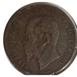 1869 French 10-Cent Coin, Very Good Condition, Rare.