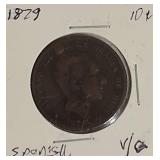 1879 10-cent Spanish coin: very rare and hard to find.