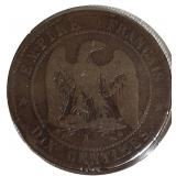 1854 Dix Cent - Very Good Condition - France, Paris - Rare Mint Mark