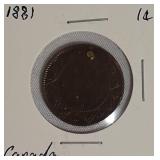 1881 1-Cent Canadian Coin
