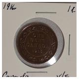 1916 1-Cent Canadian Coin - A rare gem