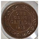 1916 1-Cent Canadian Coin - A rare gem