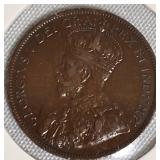 1917 1-Cent Canadian Coin A/U