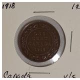 1918 1-Cent  V/F Canadian Coin