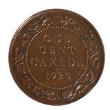1920 1-Cent Canadian Coin, V/G.