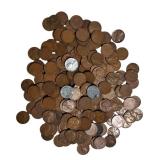Mixed Date Wheat Pennies from Different Dates, Mint Marks that include steel cents