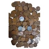 Mixed Date Wheat Pennies from Different Dates, Mint Marks that include steel cents