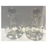 Set of 4 Glass Serveware Pieces Including Pitcher, Bowl, and Cruets Set of 4 Glass Serveware Pieces Including Pitcher, Bowl, and Cruets
