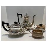 Vintage Viners of Sheffield Alpha Plate Silver Tea and Coffee Set Vintage Viners of Sheffield Alpha Plate Silver Tea and Coffee Set