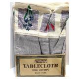 Collection of Tablecloths, Napkins and Strawberry Coasters Assorted Sizes and Patterns Collection of Tablecloths, Napkins and Strawberry Coasters Assorted Sizes and Patterns