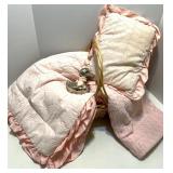 Vintage Baby Bedding Set with Blanket, Pillow, Knit Throw and Metal Duck Decor Vintage Baby Bedding Set with Blanket, Pillow, Knit Throw and Metal Duck Decor