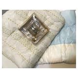 Baby Silver-Plated Cup Set with Two Vintage Quilted Blankets Baby Silver-Plated Cup Set with Two Vintage Quilted Blankets