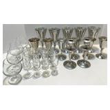 Mixed Lot of Vintage Silverstone Spain Metal Goblets, Glass Cordials, and Brandy Snifters Mixed Lot of Vintage Silverstone Spain Metal Goblets, Glass Cordials, and Brandy Snifters