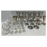 Mixed Lot of Vintage Silverstone Spain Metal Goblets, Glass Cordials, and Brandy Snifters Mixed Lot of Vintage Silverstone Spain Metal Goblets, Glass Cordials, and Brandy Snifters