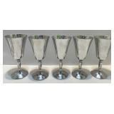 Mixed Lot of Vintage Silverstone Spain Metal Goblets, Glass Cordials, and Brandy Snifters Mixed Lot of Vintage Silverstone Spain Metal Goblets, Glass Cordials, and Brandy Snifters