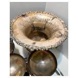 Vintage Mixed Lot of Silverplate Trays, Glassware, and Serving Pieces Vintage Mixed Lot of Silverplate Trays, Glassware, and Serving Pieces