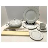 Grace Fine China Concerto Dinnerware Set with Lenox Wedding Promises Cake Server Grace Fine China Concerto Dinnerware Set with Lenox Wedding Promises Cake Server