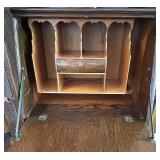 Antique Oak Secretary Bookcase with Curio Cabinet and Stained Glass Antique Oak Secretary Bookcase with Curio Cabinet and Stained Glass