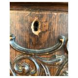 Antique Oak Secretary Bookcase with Curio Cabinet and Stained Glass Antique Oak Secretary Bookcase with Curio Cabinet and Stained Glass