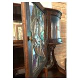Antique Oak Secretary Bookcase with Curio Cabinet and Stained Glass Antique Oak Secretary Bookcase with Curio Cabinet and Stained Glass