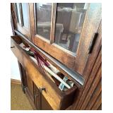 Beautiful Antique Wooden Corner Cabinet with Glass Doors Beautiful Antique Wooden Corner Cabinet with Glass Doors