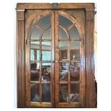 Beautiful Antique Wooden Corner Cabinet with Glass Doors Beautiful Antique Wooden Corner Cabinet with Glass Doors