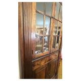 Beautiful Antique Wooden Corner Cabinet with Glass Doors Beautiful Antique Wooden Corner Cabinet with Glass Doors
