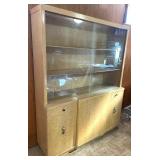 Wooden China Cabinet with Glass Doors and Storage Wooden China Cabinet with Glass Doors and Storage