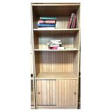 Tall Wood Veneer Bookcase with Cabinet Base Tall Wood Veneer Bookcase with Cabinet Base