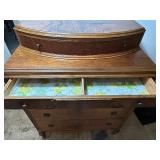 Antique Tiger Oak Bow Front Chest of Drawers with Brass Hardware Antique Tiger Oak Bow Front Chest of Drawers with Brass Hardware