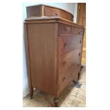 Antique Tiger Oak Bow Front Chest of Drawers with Brass Hardware Antique Tiger Oak Bow Front Chest of Drawers with Brass Hardware
