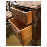 Antique Vanity Desk with Carved Details and Inlay Antique Vanity Desk with Carved Details and Inlay