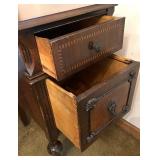 Antique Vanity Desk with Carved Details and Inlay Antique Vanity Desk with Carved Details and Inlay