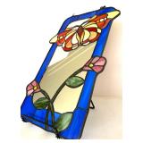 Stained Glass Butterfly and Flower Accent Mirror Stained Glass Butterfly and Flower Accent Mirror