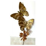 MCM Metal Butterfly and Flower Wall Decor MCM Metal Butterfly and Flower Wall Decor