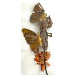 MCM Metal Butterfly and Flower Wall Decor MCM Metal Butterfly and Flower Wall Decor