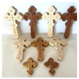 Set of Carved Wooden Crosses, 5.25 Inch Height Set of Carved Wooden Crosses, 5.25 Inch Height
