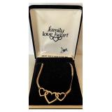 Family Love Heart Necklace, 18kt Gold Over Sterling Family Love Heart Necklace, 18kt Gold Over Sterling
