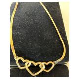 Family Love Heart Necklace, 18kt Gold Over Sterling Family Love Heart Necklace, 18kt Gold Over Sterling