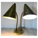 Vintage Brass Dual Gooseneck Desk Lamp Vintage Brass Dual Gooseneck Desk Lamp