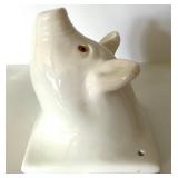 Pair of White Ceramic Pig Head Wall Mounts Pair of White Ceramic Pig Head Wall Mounts