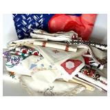 Assorted Embroidered and Lace Vintage Linens Lot with Tote Bag Assorted Embroidered and Lace Vintage Linens Lot with Tote Bag
