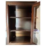 Vintage Wall-Mount Display Cabinet with Glass Door and Side Shelves Vintage Wall-Mount Display Cabinet with Glass Door and Side Shelves