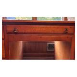 Traditional Wood Office Desk with Seven Drawers and Brass Handles Traditional Wood Office Desk with Seven Drawers and Brass Handles