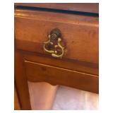 Traditional Wood Office Desk with Seven Drawers and Brass Handles Traditional Wood Office Desk with Seven Drawers and Brass Handles