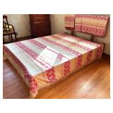 Lot of 2 Vintage Handcrafted Bedspreads and Table Runner Lot of 2 Vintage Handcrafted Bedspreads and Table Runner