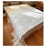 Lot of 2 Vintage Handcrafted Bedspreads and Table Runner Lot of 2 Vintage Handcrafted Bedspreads and Table Runner